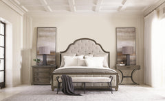 Mansfield Beige/Black Leather Bench - Ornate Home