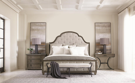 Mansfield Beige/Black Leather Bench - Ornate Home