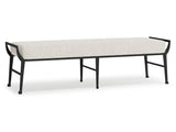 Mansfield White/Cream/Black Fabric Bench - Ornate Home