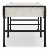 Mansfield White/Cream/Black Fabric Bench - Ornate Home