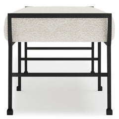 Mansfield White/Cream/Black Fabric Bench - Ornate Home