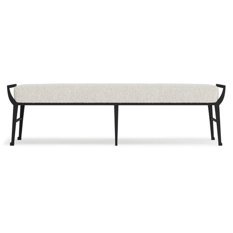 Mansfield White/Cream/Black Fabric Bench - Ornate Home