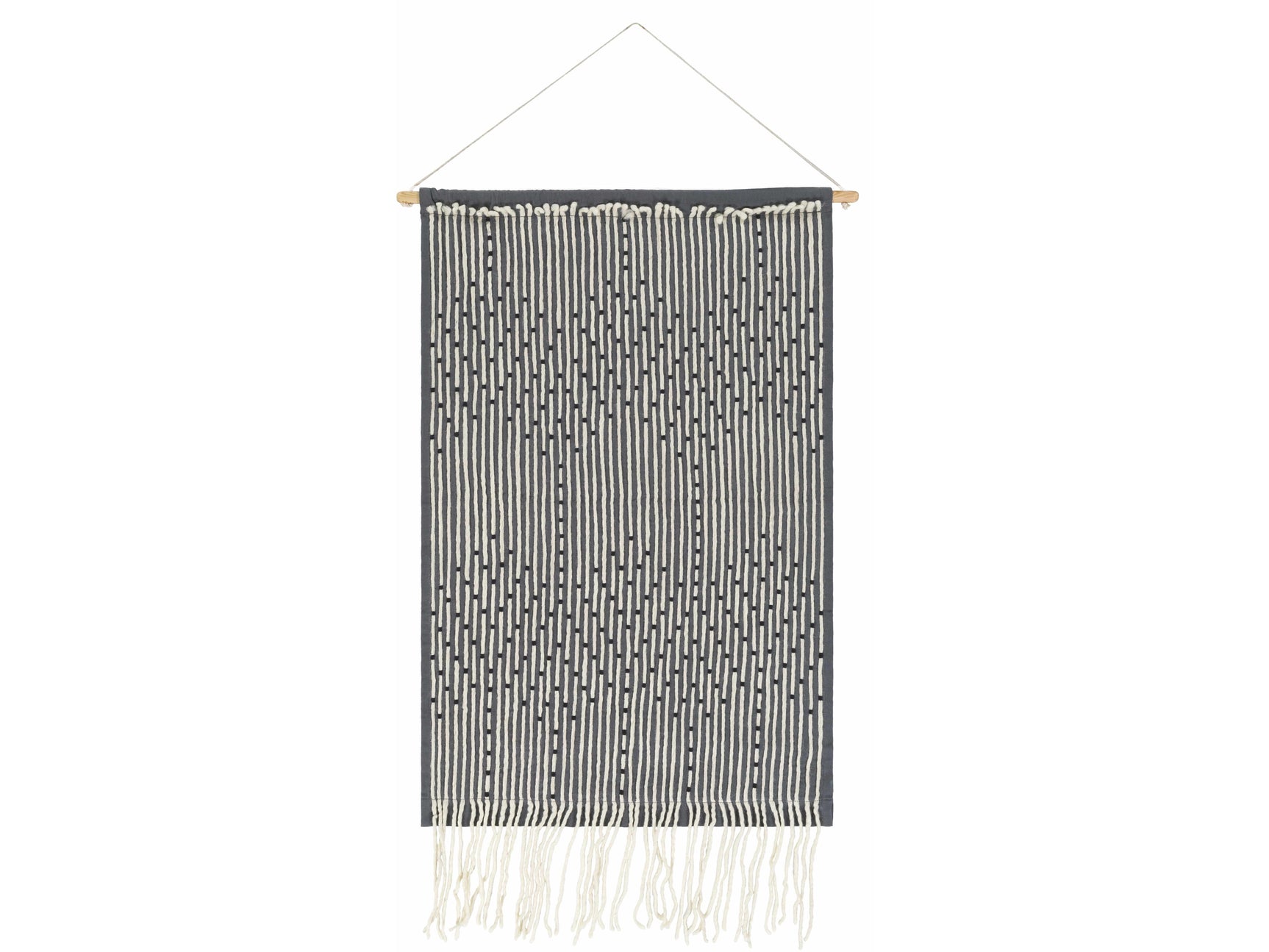 Mansura Gray and White Patterned Wall Hanging - Ornate Home