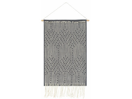 Mansura Gray and White Patterned Wall Hanging - Ornate Home