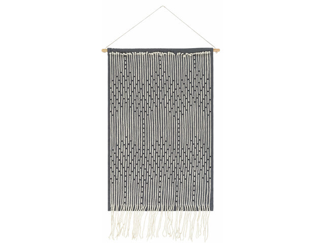 Mansura Gray and White Patterned Wall Hanging - Ornate Home