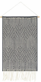 Mansura Gray and White Patterned Wall Hanging - Ornate Home