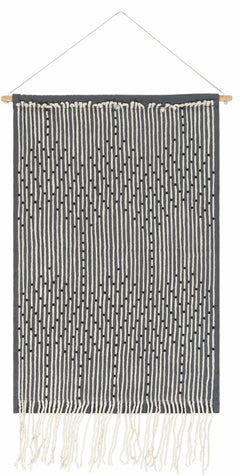 Mansura Gray and White Patterned Wall Hanging - Ornate Home