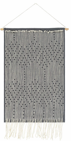 Mansura Gray and White Patterned Wall Hanging - Ornate Home