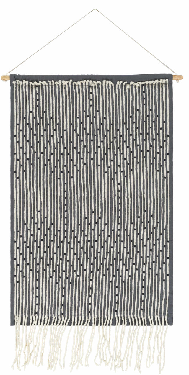 Mansura Gray and White Patterned Wall Hanging - Ornate Home