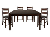 Mantello Dark Brown/Cherry 5-piece Counter Height Dining Table Set - Ornate Home