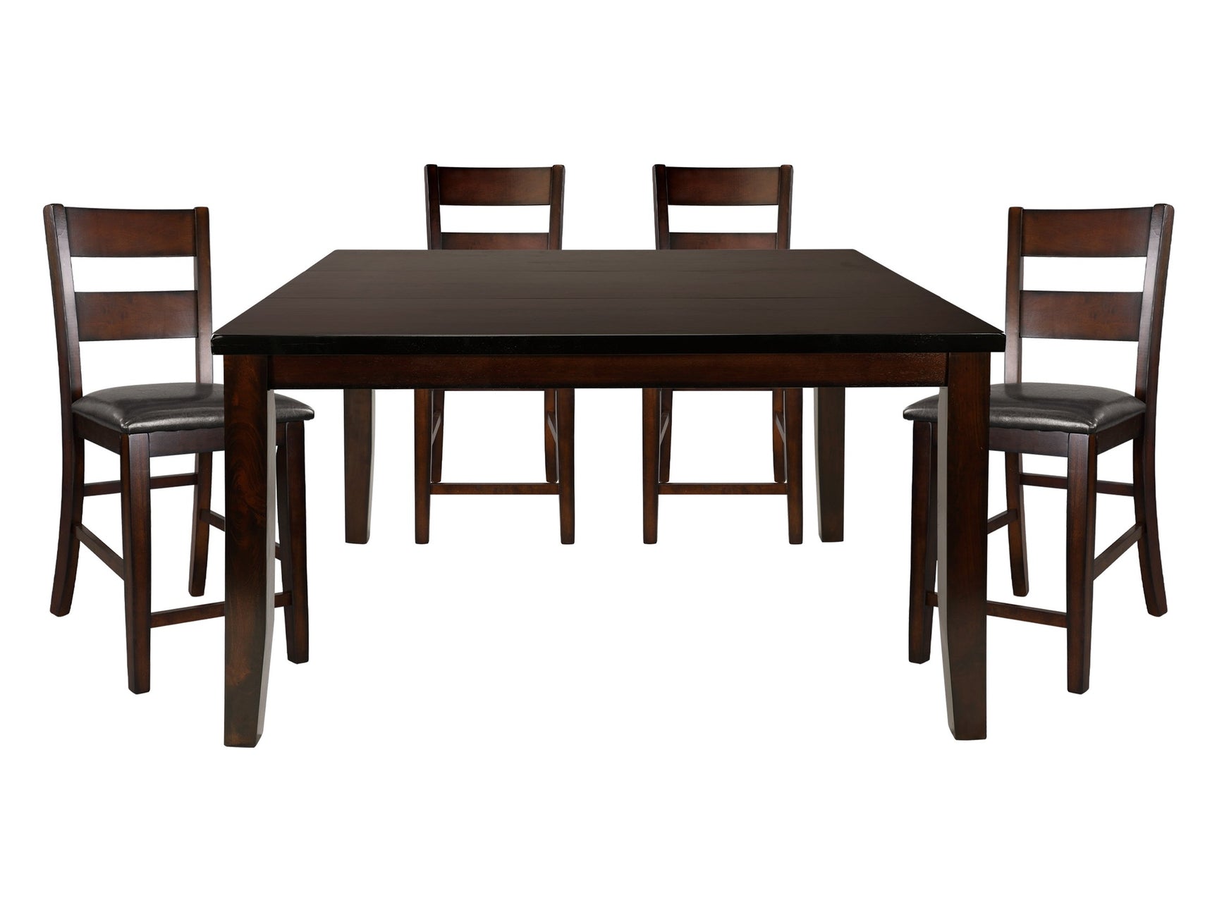 Mantello Dark Brown/Cherry 5-piece Counter Height Dining Table Set - Ornate Home