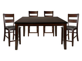 Mantello Dark Brown/Cherry 5-piece Dinig Table Set - Ornate Home