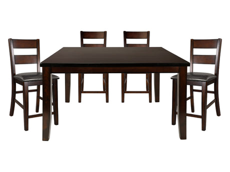 Mantello Dark Brown/Cherry 5-piece Dinig Table Set - Ornate Home