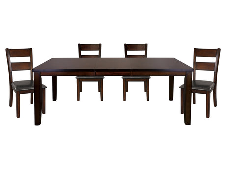 Mantello Dark Brown/Cherry 5-piece Dinig Table Set - Ornate Home