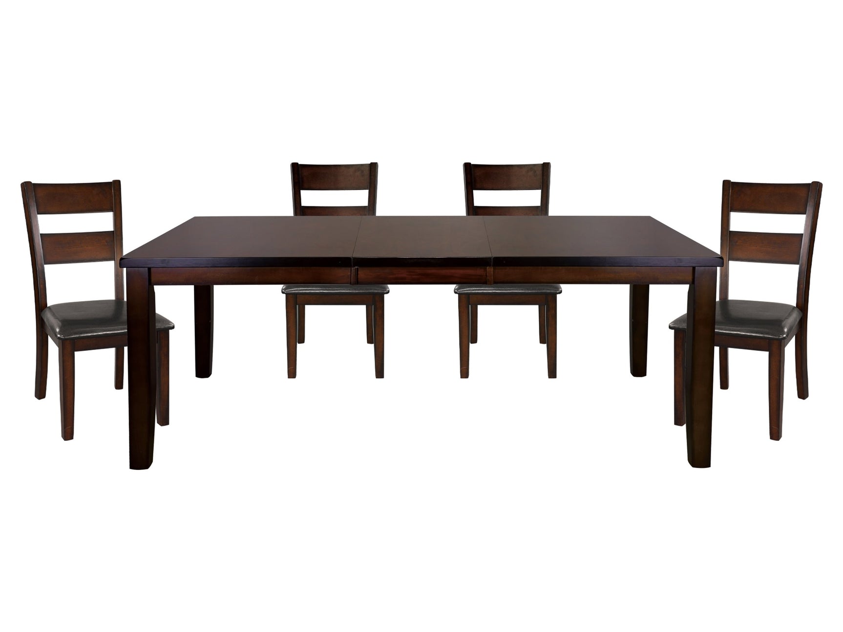 Mantello Dark Brown/Cherry 5-piece Dining Table Set - Ornate Home