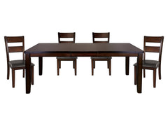 Mantello Dark Brown/Cherry 5-piece Dining Table Set - Ornate Home