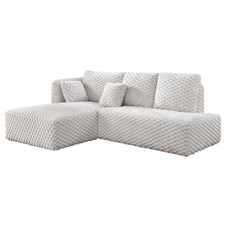 Manya Ivory Corduroy Sectional Sofa - Ornate Home