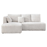 Manya Ivory Corduroy Sectional Sofa - Ornate Home