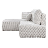 Manya Ivory Corduroy Sectional Sofa - Ornate Home