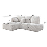 Manya Ivory Corduroy Sectional Sofa - Ornate Home