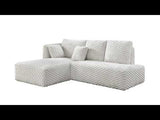 Manya Ivory Corduroy Sectional Sofa - Ornate Home
