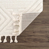 Manyas 3D Bone Area Rug with Tassels - Clearance - Ornate Home