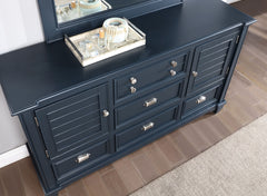 Manzanillo Slate Blue 5 Pc. Queen Bedroom Set w/ 2NS - Ornate Home