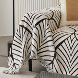 Maple Leaves Reversible Chenille Blanket Covers for Couch, Furniture Decoration Cover Sofa Slipcovers - Ornate Home