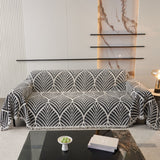 Maple Leaves Reversible Chenille Blanket Covers for Couch, Furniture Decoration Cover Sofa Slipcovers - Ornate Home