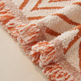 Maple Leaves Reversible Chenille Blanket Covers for Couch, Furniture Decoration Cover Sofa Slipcovers - Ornate Home