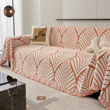 Maple Leaves Reversible Chenille Blanket Covers for Couch, Furniture Decoration Cover Sofa Slipcovers - Ornate Home