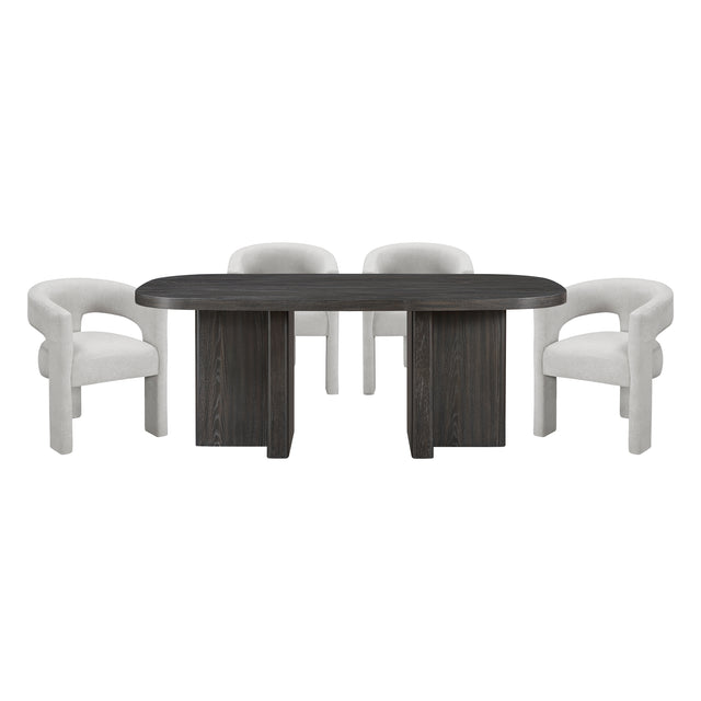 Marais Brown 5pc Dining Set - Ornate Home