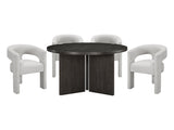 Marais Ebony/Light Gray 5-Piece Round Dining Table Set - Ornate Home