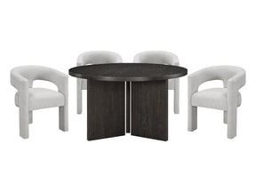 Marais Ebony/Light Gray 5-Piece Round Dining Table Set - Ornate Home