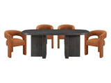 Marais Ebony/Orange 5-Piece Dining Table Set - Ornate Home