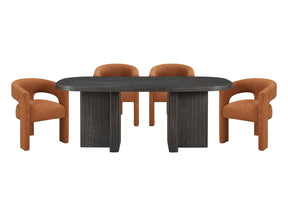 Marais Ebony/Orange 5-Piece Dining Table Set - Ornate Home