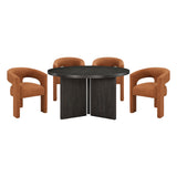 Marais Ebony & Orange 5pc Dining Set - Ornate Home