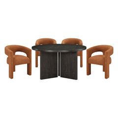 Marais Ebony & Orange 5pc Dining Set - Ornate Home