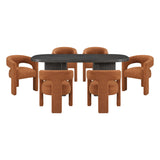 Marais Ebony & Orange 7pc Dining Set - Ornate Home