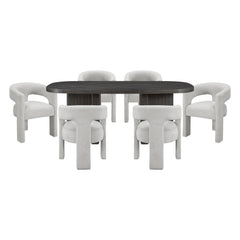 Marais White 7pc Dining Set - Ornate Home