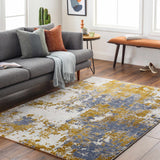 Maralal Mustard & Blue Area Rug - Clearance - Ornate Home