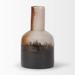 Marans Amber/Multicolor Short Glass Vase - Ornate Home