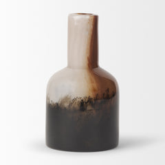 Marans Amber/Multicolor Short Glass Vase - Ornate Home
