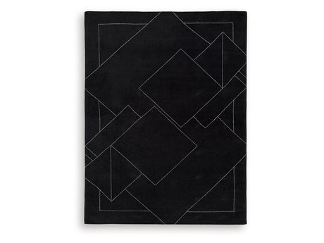 Marav Black/White Large Rug - Ornate Home