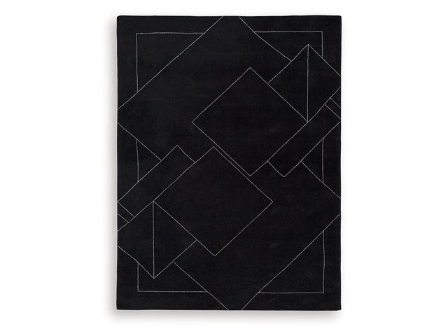 Marav Black/White Large Rug - Ornate Home