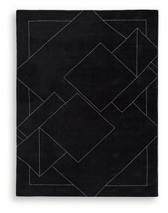 Marav Black/White Large Rug - Ornate Home