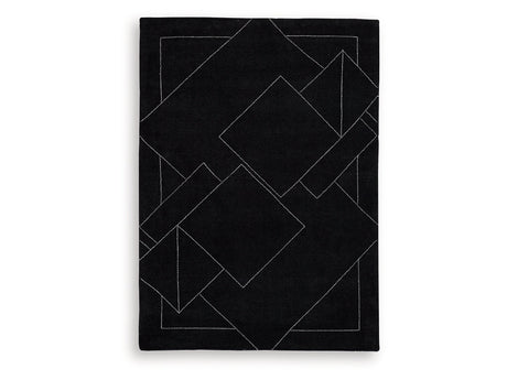 Marav Black/White Medium Rug - Ornate Home