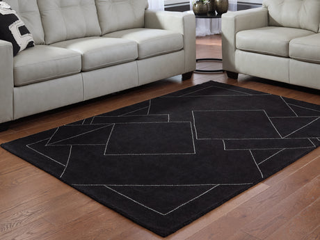 Marav Black/White Medium Rug - Ornate Home