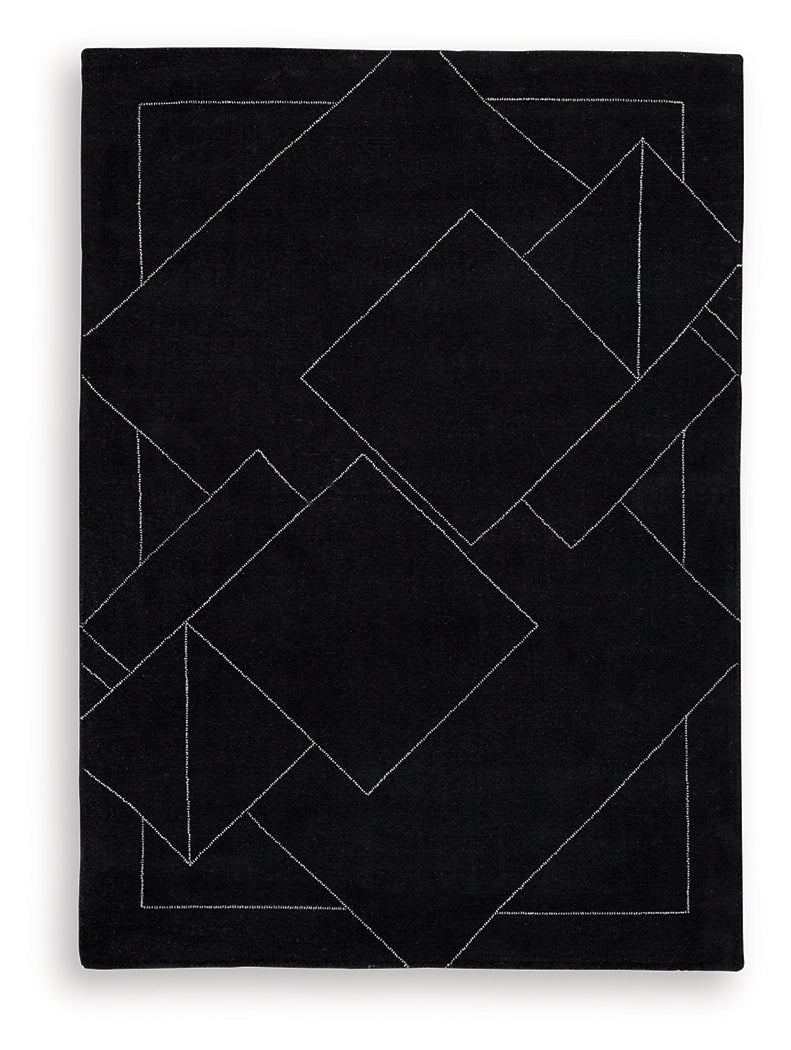 Marav Black/White Medium Rug - Ornate Home