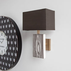 Maravilla Black/White Pattered Base Fabric Shade Wall Sconce - Ornate Home